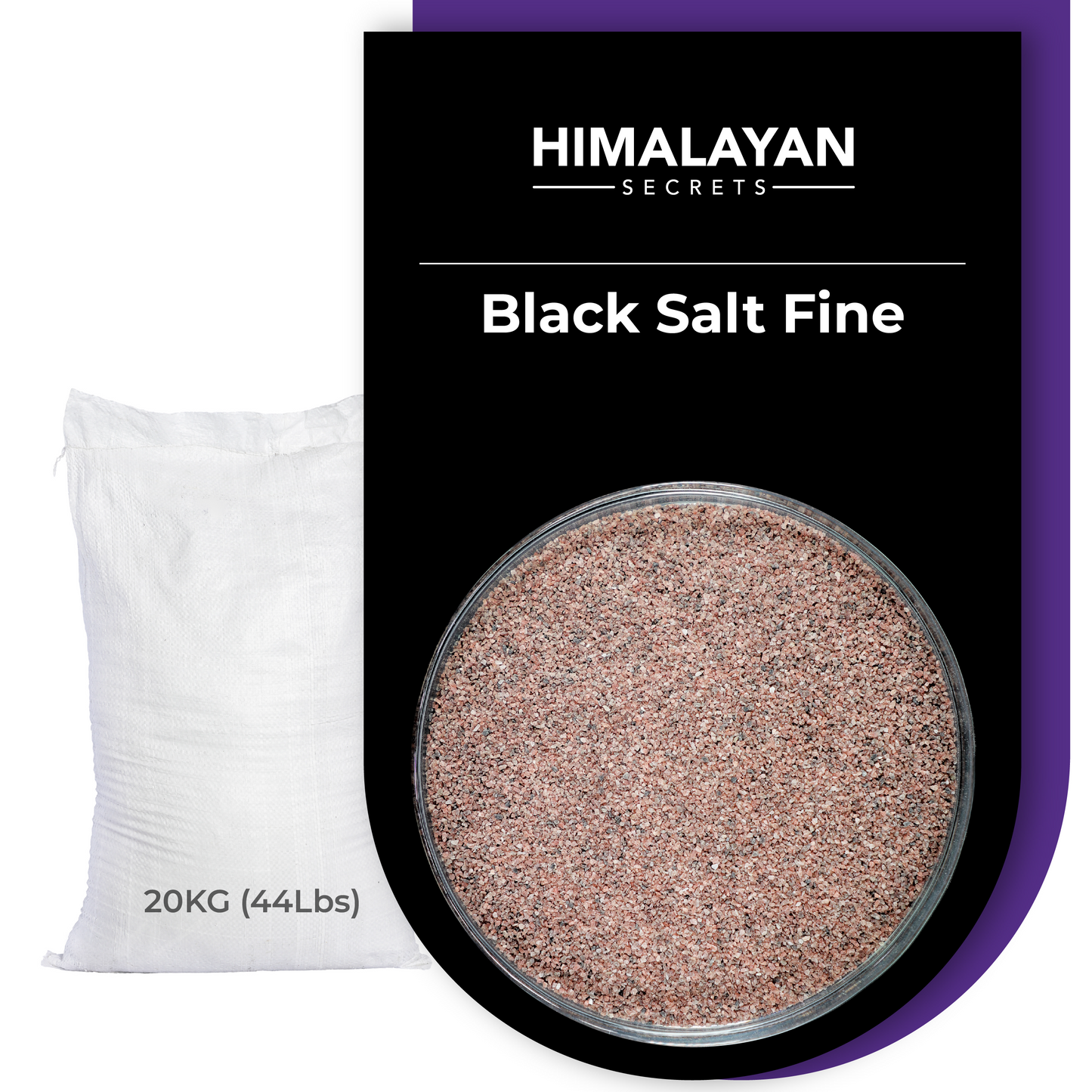 Himalayan Black Salt (Kala Namak) Fine (0.3-0.5mm) 44 LB Sack