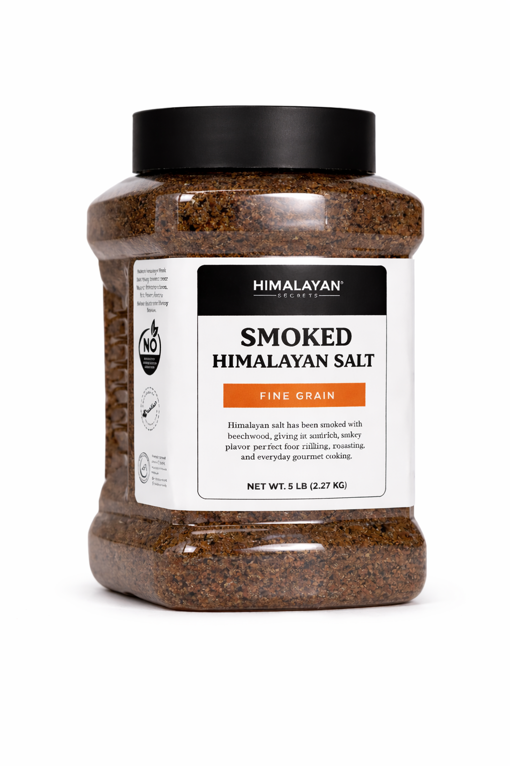 Himalayan Smoked Pink Salt Fine Grain- Real Wood Smoked - 5LB Jar