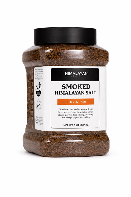 Himalayan Smoked Pink Salt Fine Grain- Real Wood Smoked - 5LB Jar