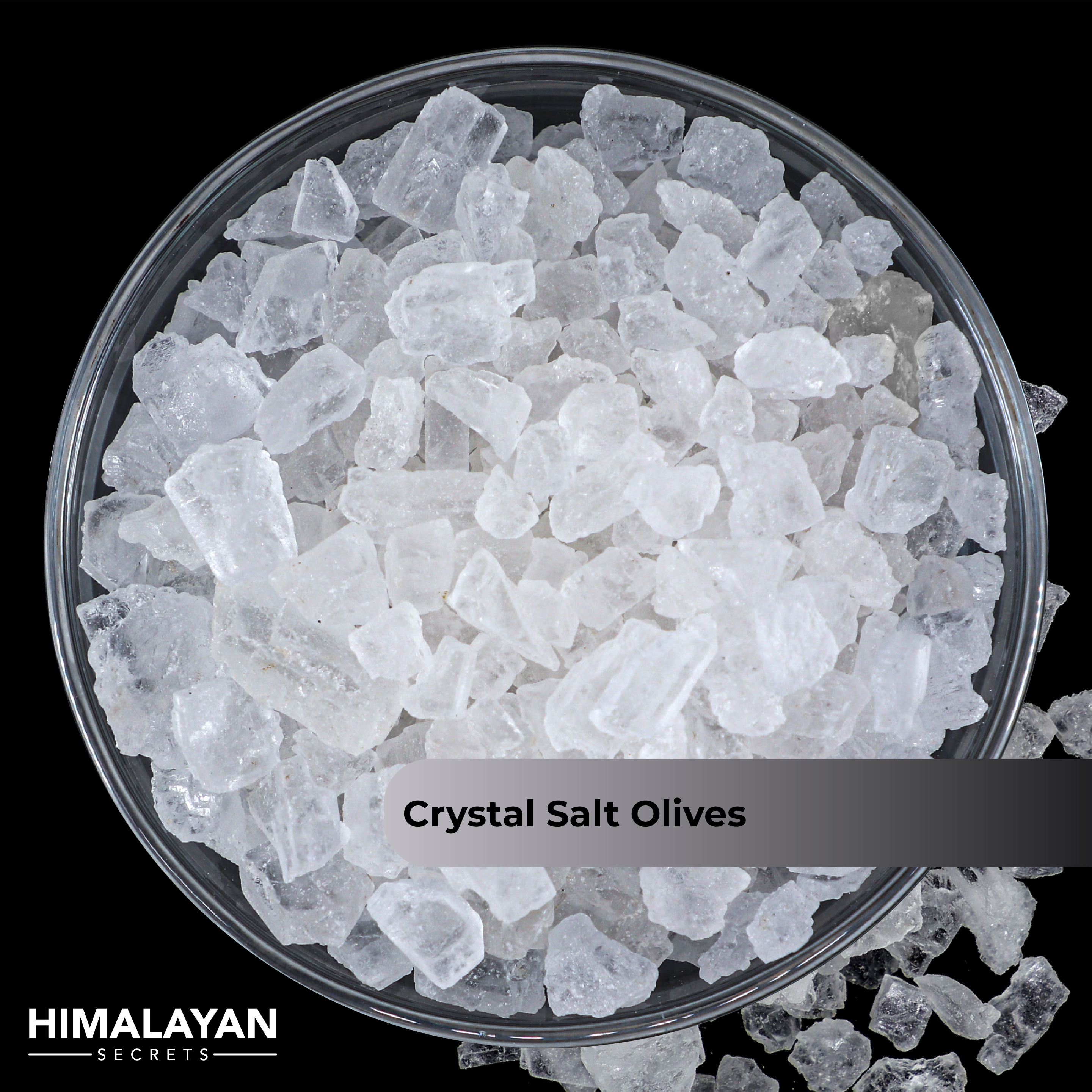Himalayan White CRYSTAL Salt Olive Size (6.7-12.7mm) 44 LB Sack