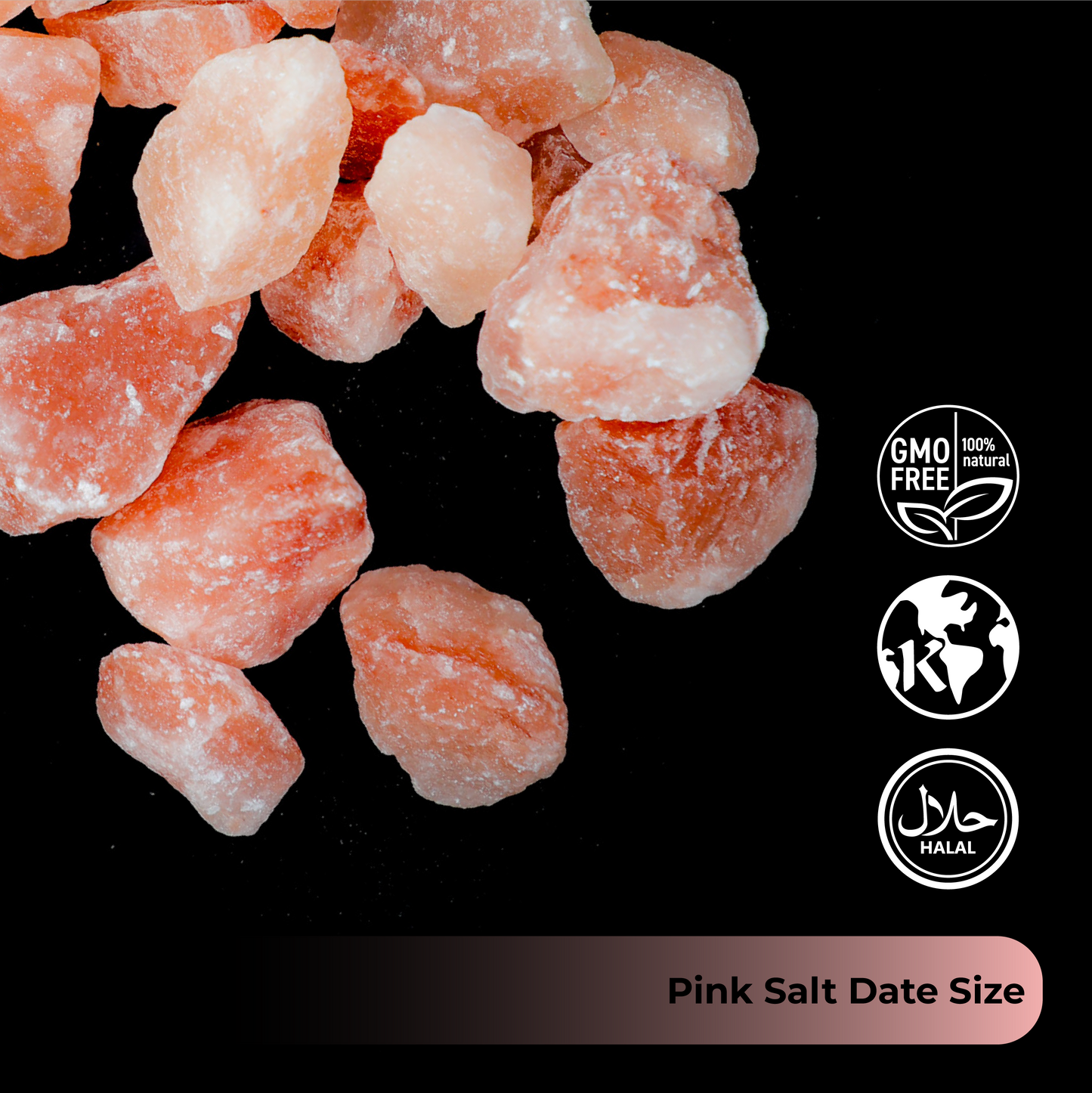 Himalayan Dark Pink Salt Date Size (6.7-25mm) 44 LB Sack