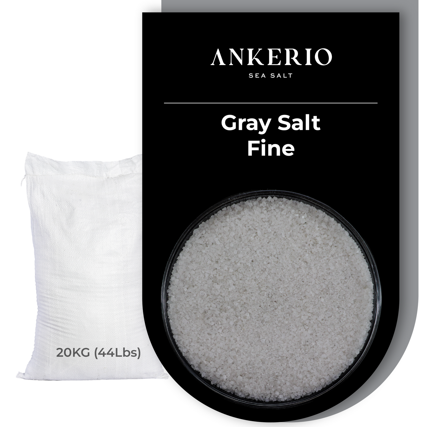 Ankerio GRAY Sea Salt Fine (0.2-1.4mm) 44 LB Sack
