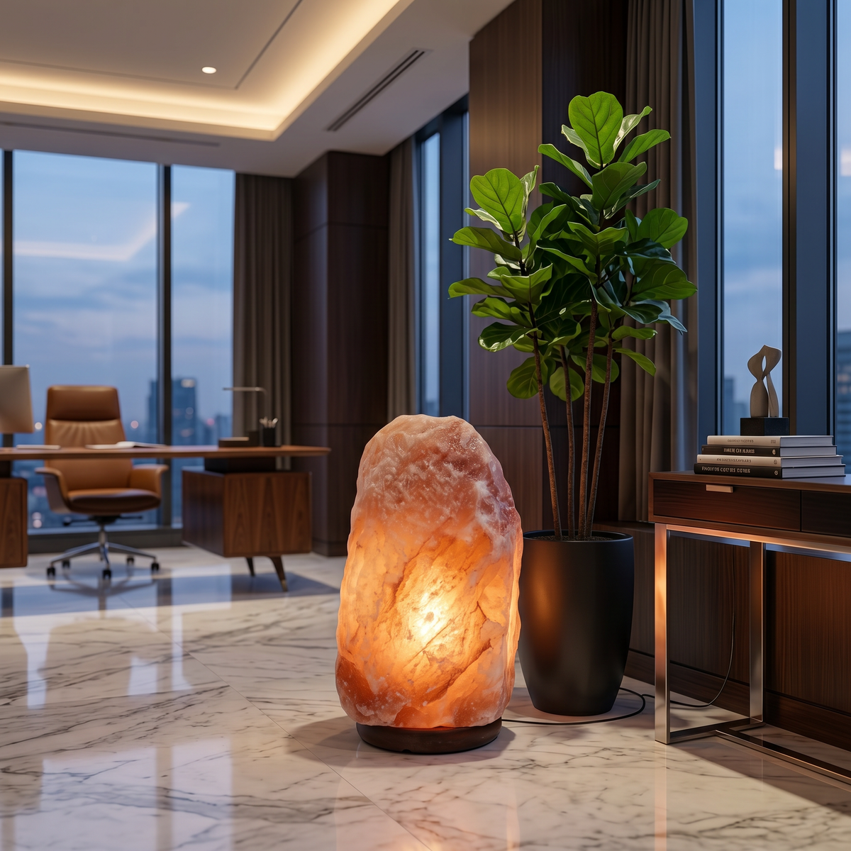 Natural Pink Salt Lamp (110-132 lb) (50-60 KG) w/ Wood Base