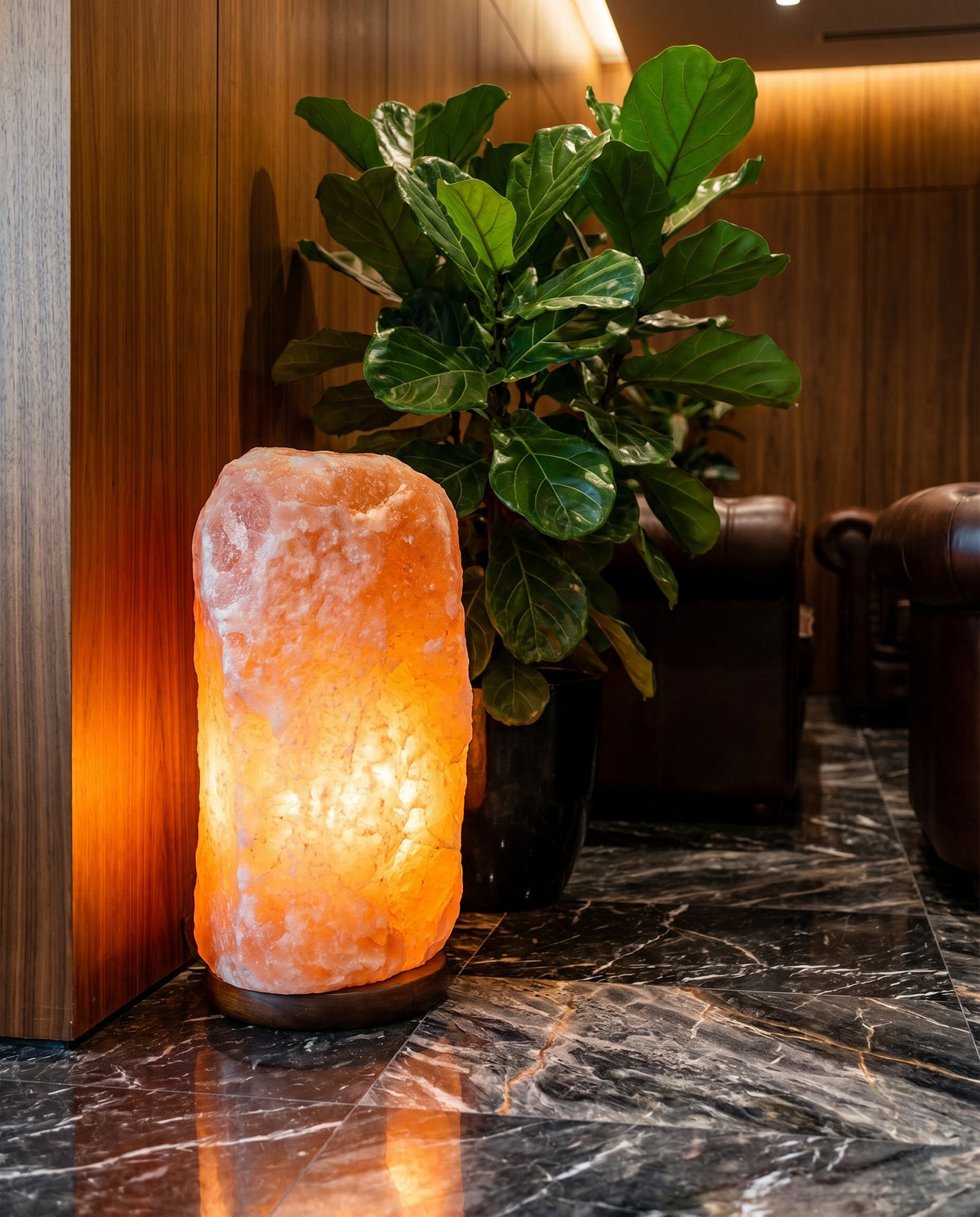Natural Pink Salt Lamp (220-243 lb) (100-110 KG) w/ Wood Base