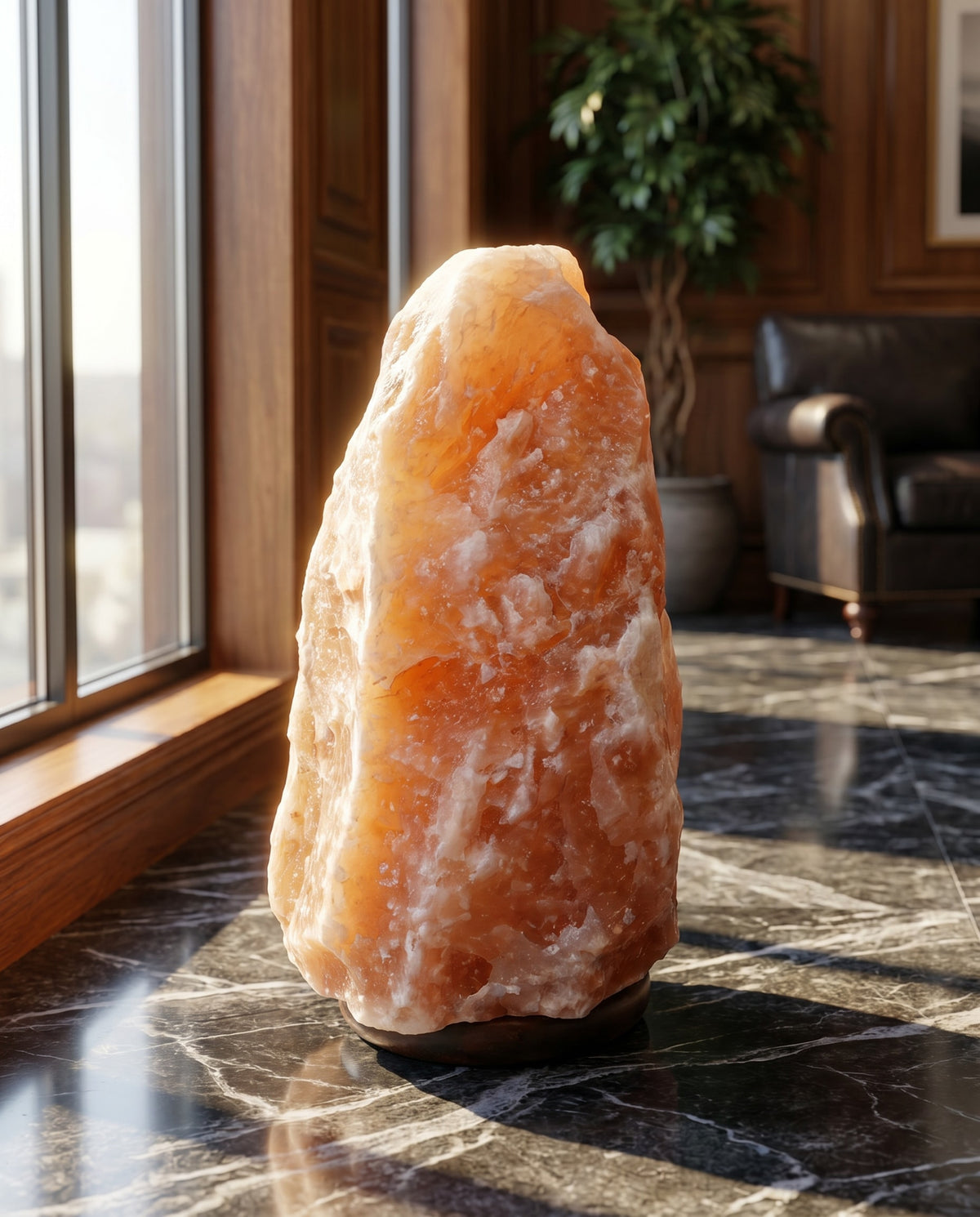Natural Pink Salt Lamp (243-265 lb) (110-120 KG) w/ Wood Base