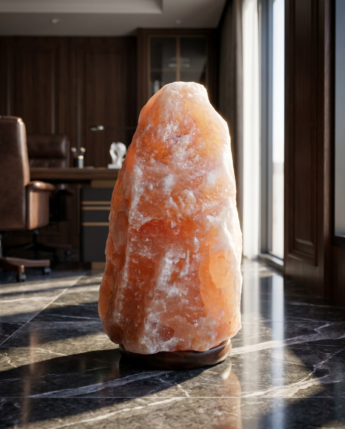 Natural Pink Salt Lamp (265-286 lb) (120-130 KG) w/ Wood Base