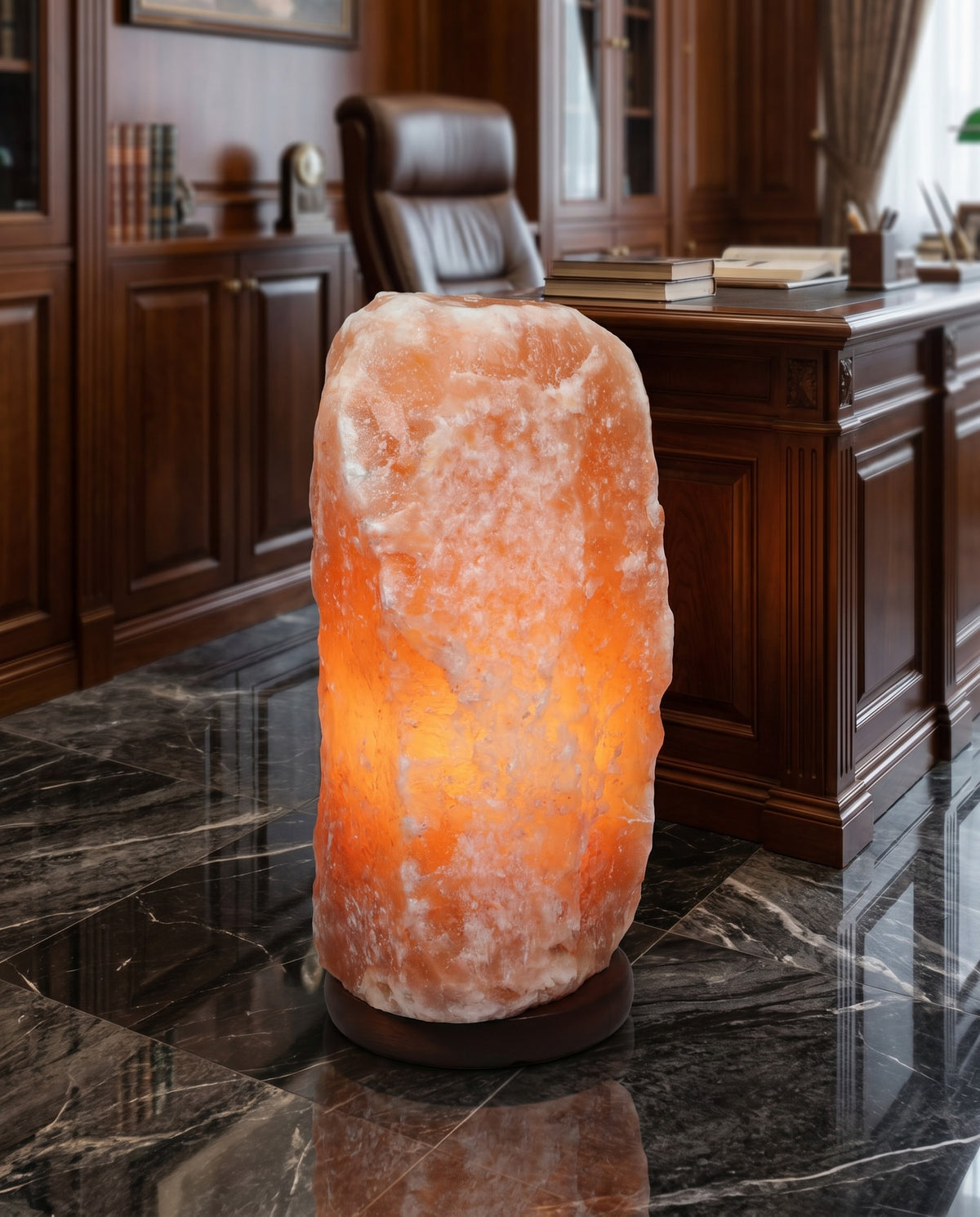 Natural Pink Salt Lamp (286-309 lb) (130-140 KG) w/ Wood Base