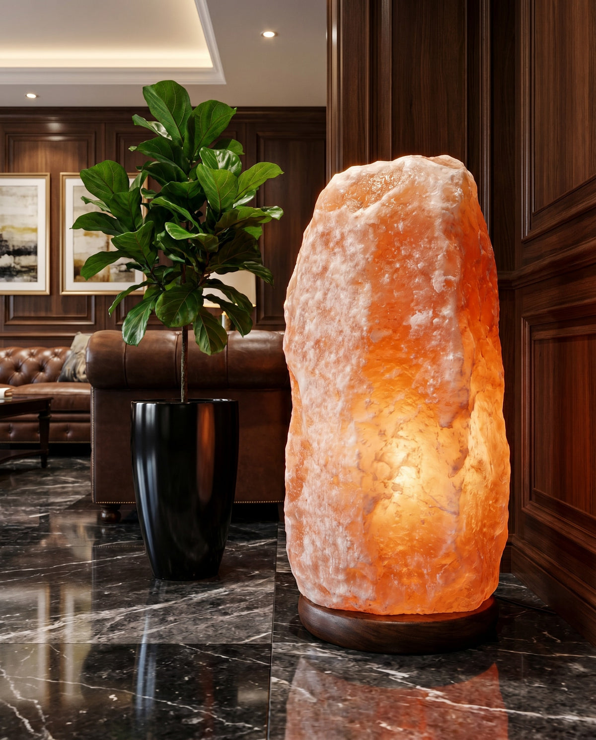 Natural Pink Salt Lamp (309-330 lb) (140-150 KG) w/ Wood Base