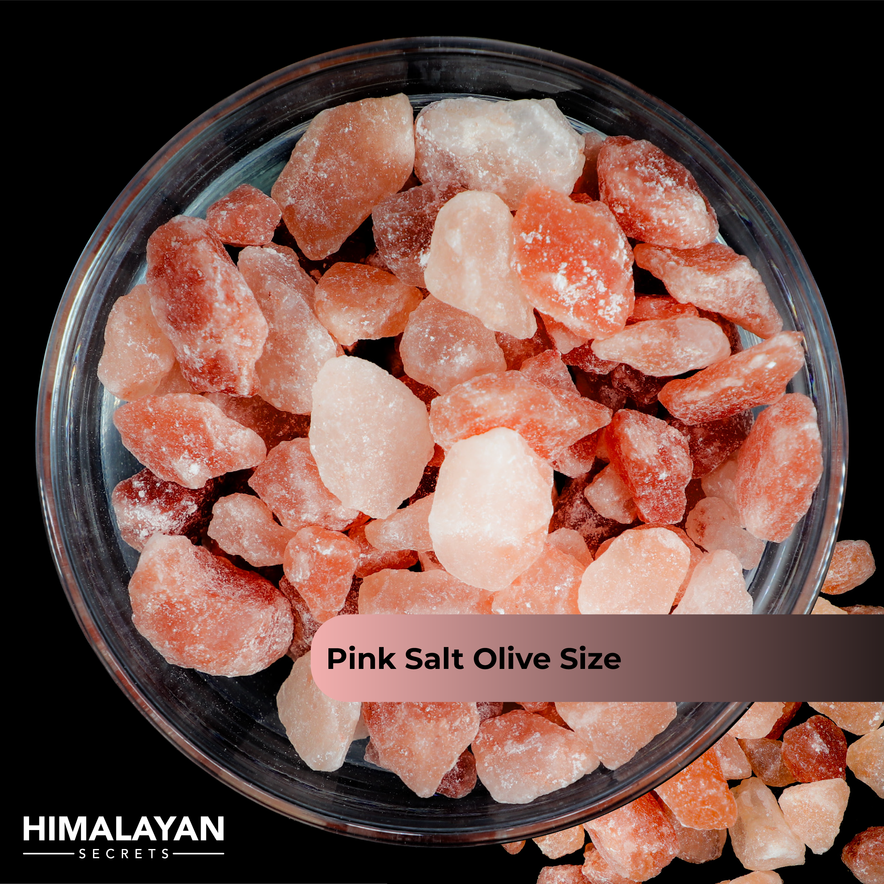 Himalayan Dark Pink Salt Olive Size (6.7-12.7mm) 44 LB Sack