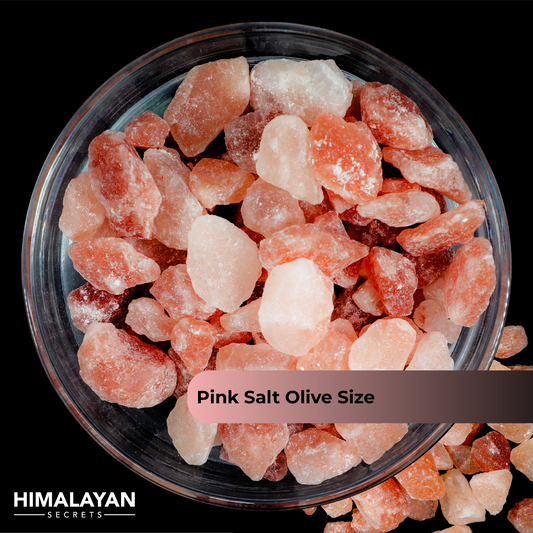 Himalayan Dark Pink Salt Olive Size (6.7-12.7mm) 44 LB Sack
