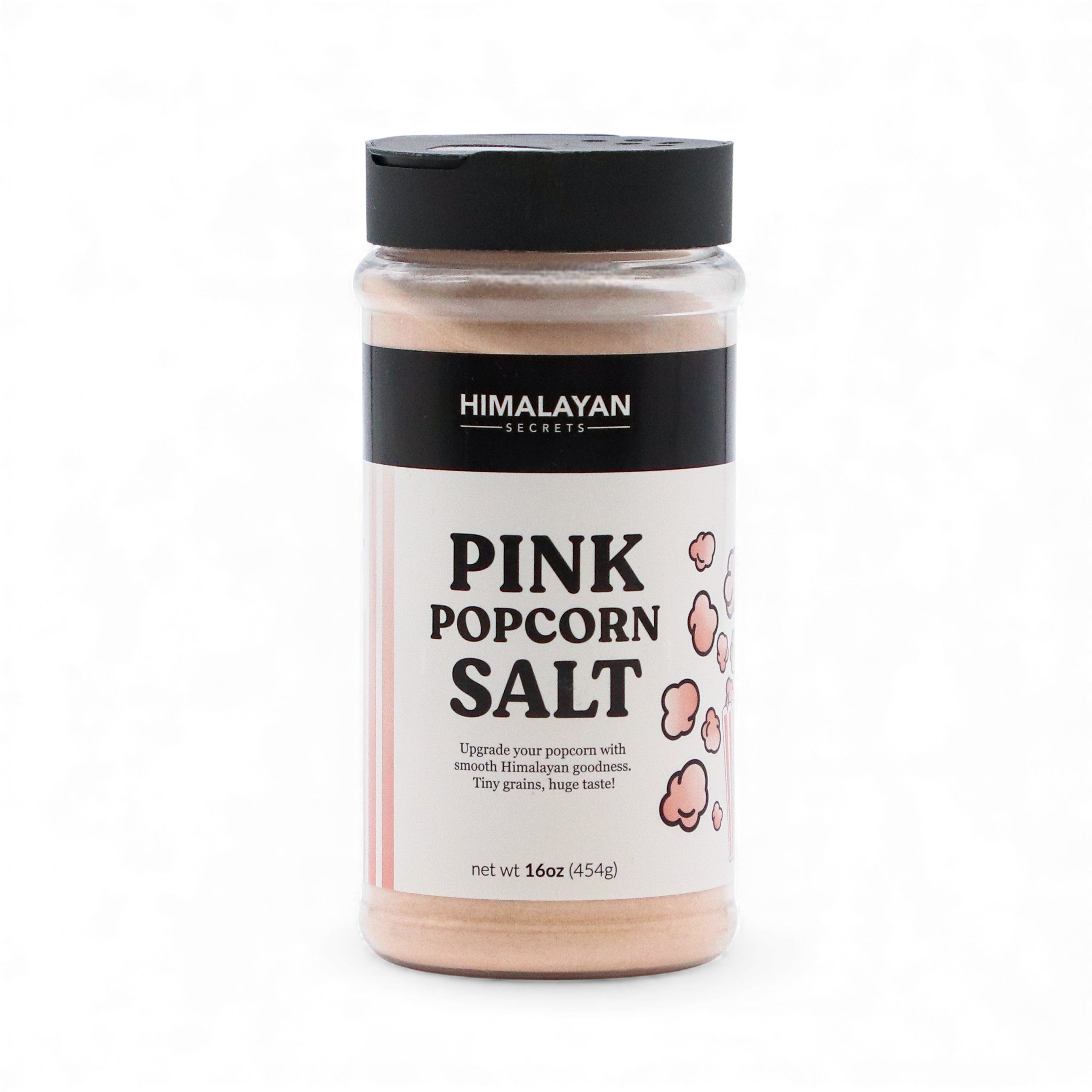 16Oz (454g) Himalayan Powder Salt Shaker - Black Flip Top