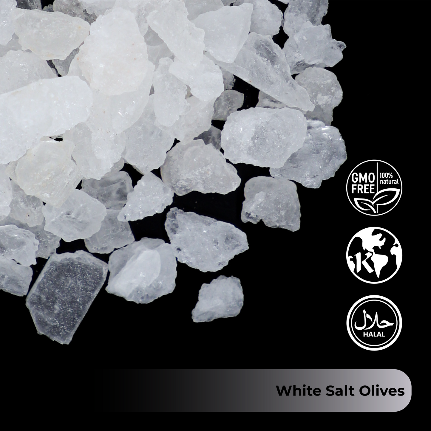 Himalayan White Salt Olive Size (6.7-12.7mm) 44 LB Sack