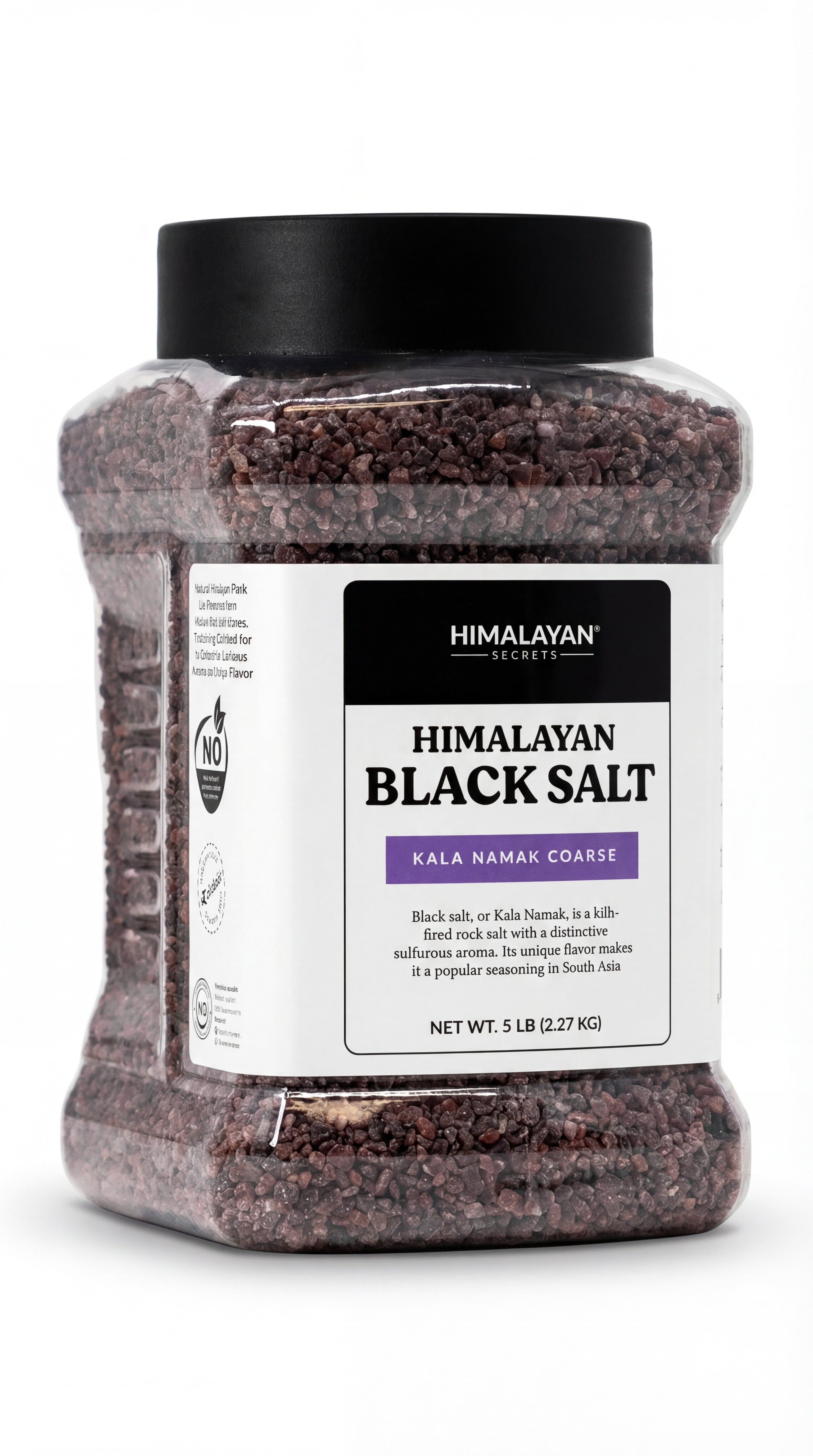 Himalayan Black Salt (Kala Namak) Coarse (2-3mm) - 5LB Jar
