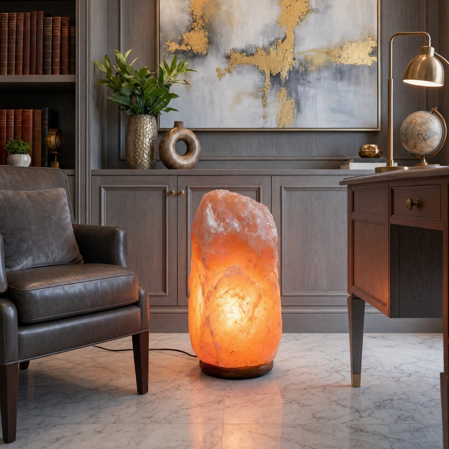 Natural Pink Salt Lamp (88-110 lb) (40-50 KG) w/ Wood Base