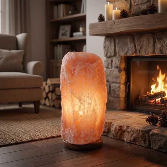 Natural Pink Salt Lamp (132-154 lb) (60-70 KG) w/ Wood Base