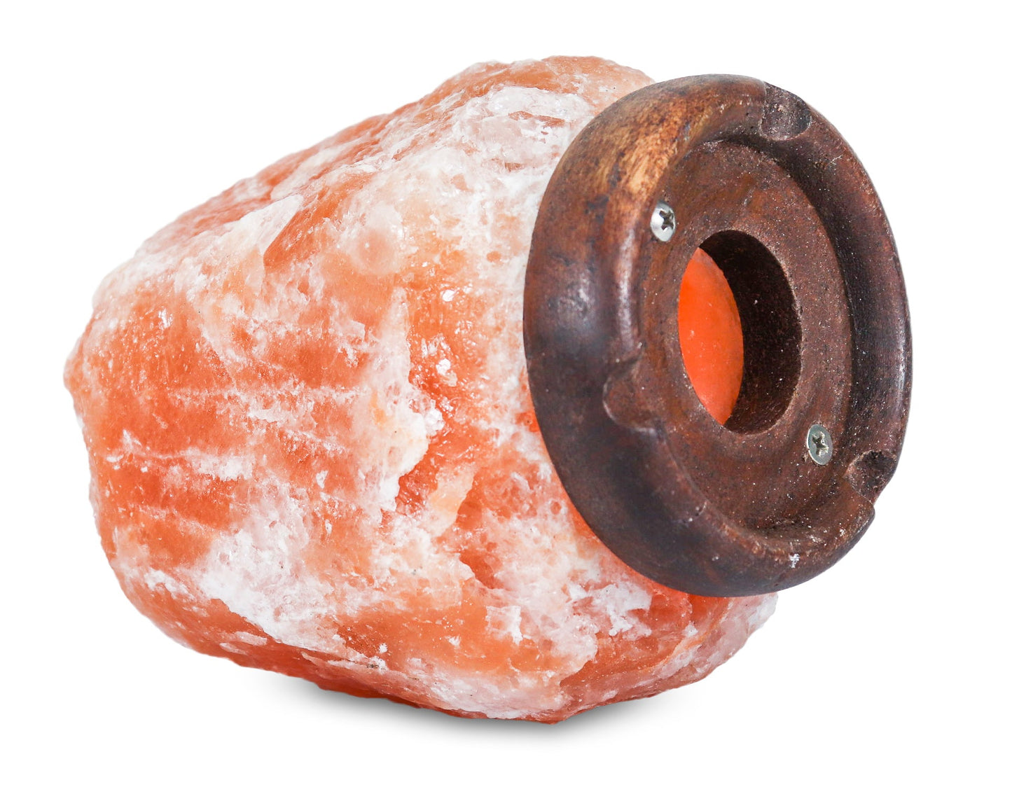 Natural Pink Salt Lamp (6-8 lb) (2.5-3.5 KG) (7-8") w/ Wood Base