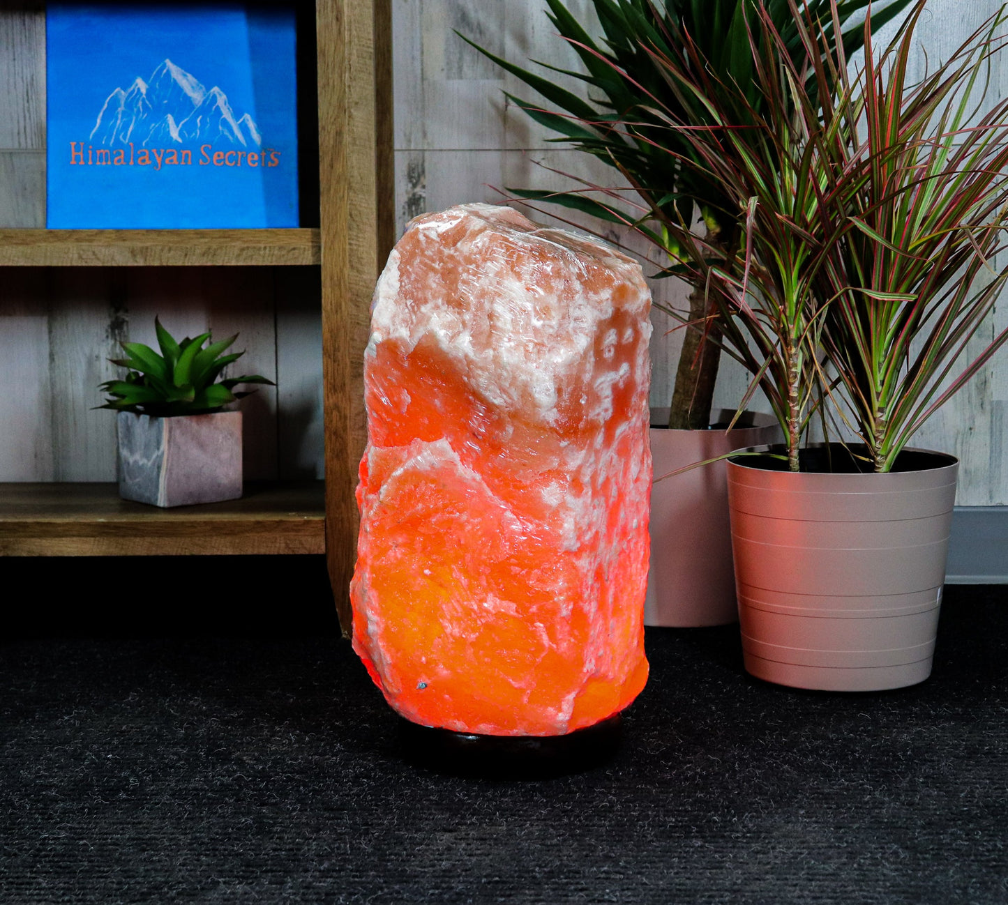 Natural Pink Salt Lamp (88-110 lb) (40-50 KG) w/ Wood Base