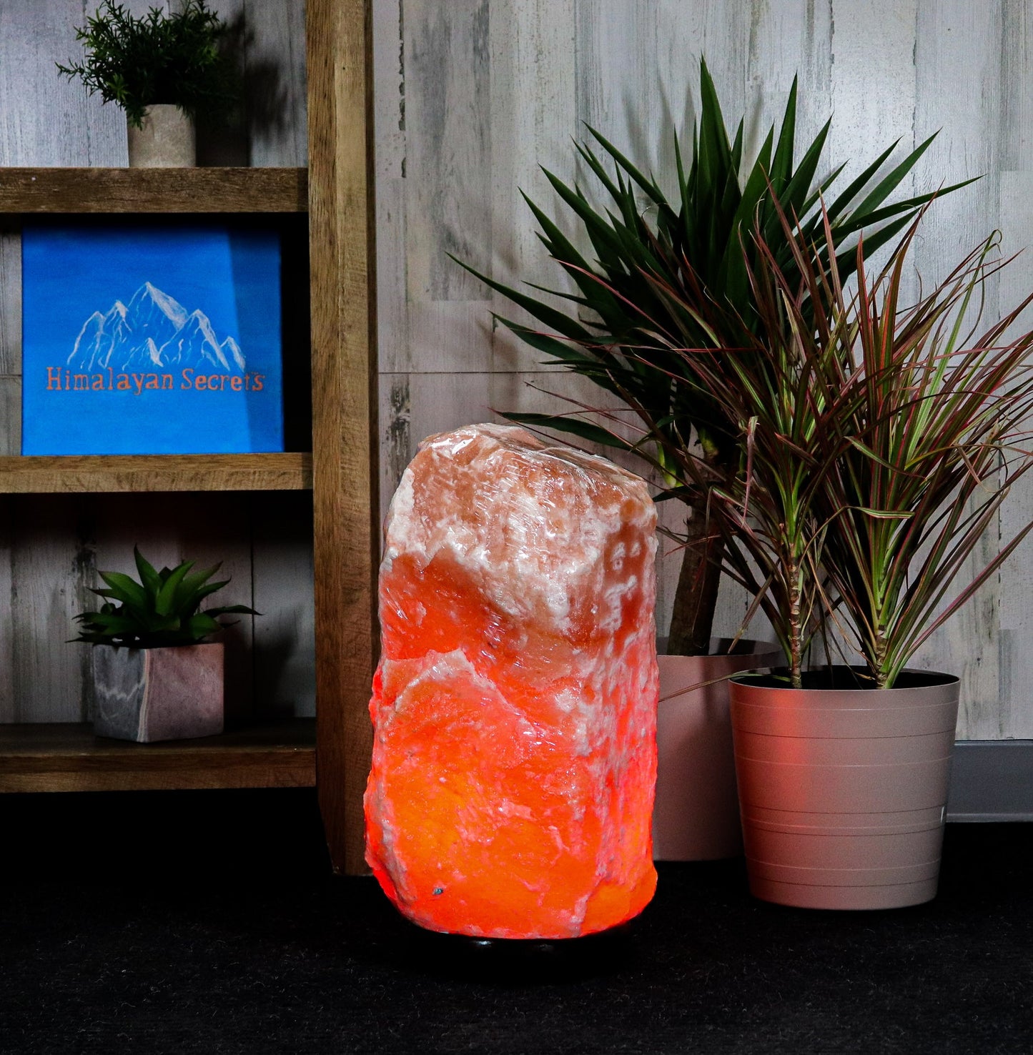 Natural Pink Salt Lamp (88-110 lb) (40-50 KG) w/ Wood Base