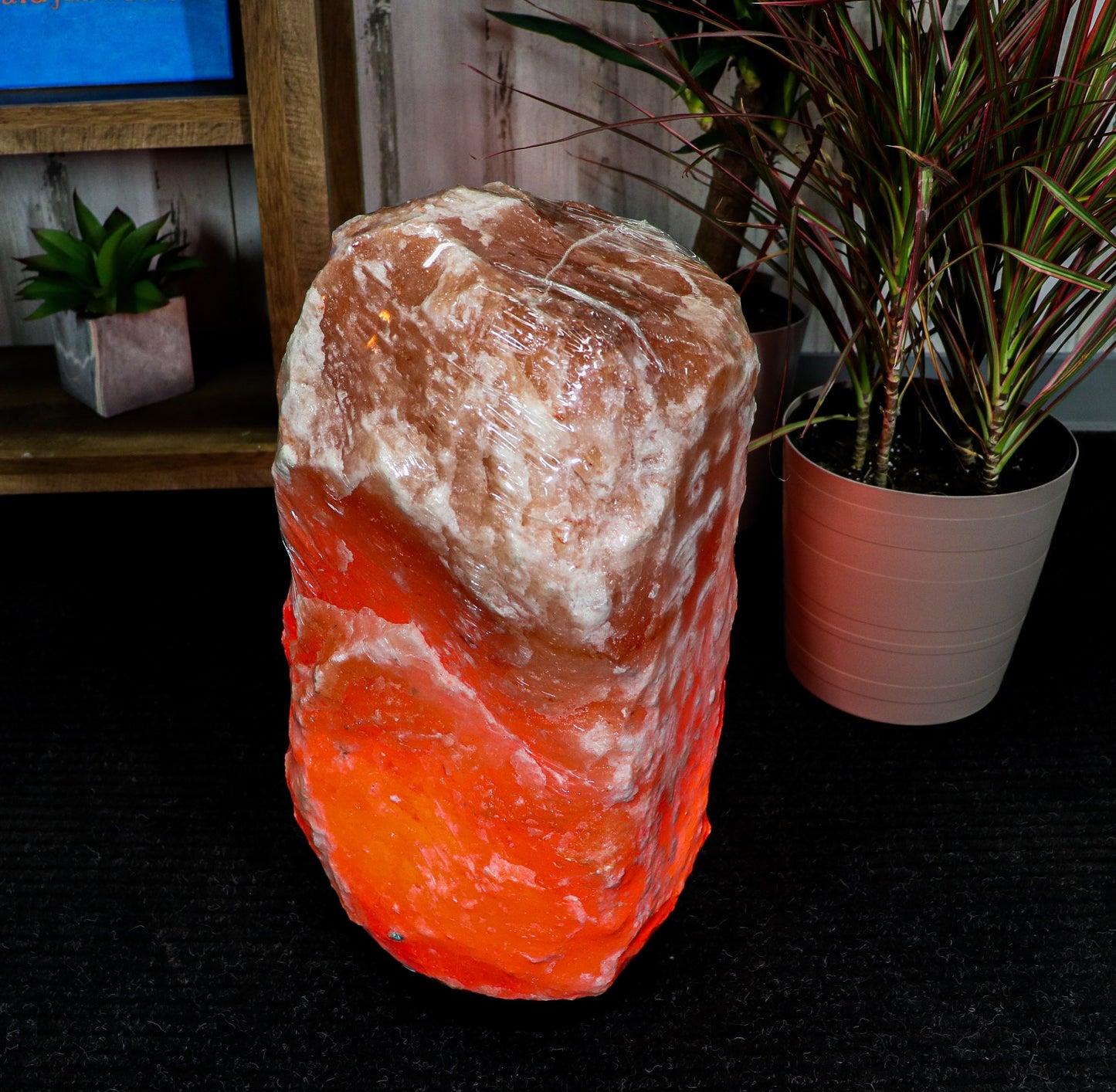 Natural Pink Salt Lamp (88-110 lb) (40-50 KG) w/ Wood Base