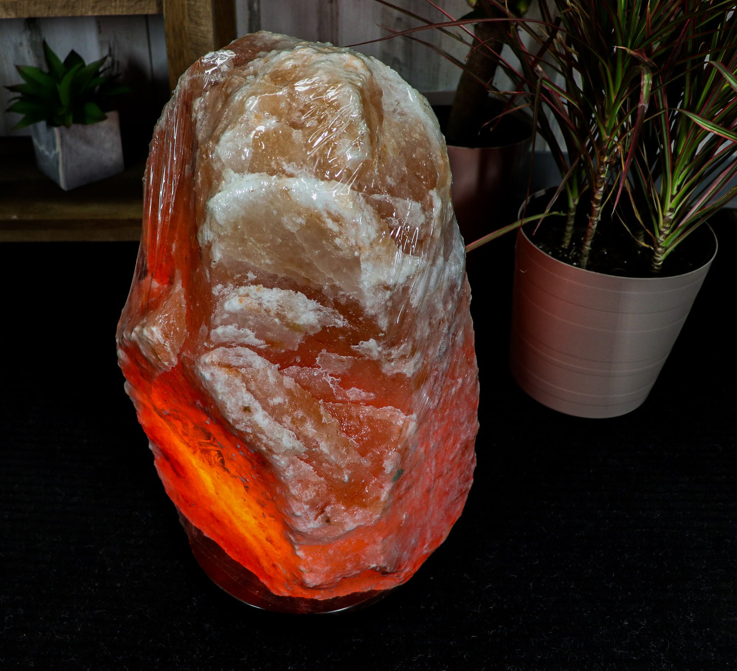 Natural Pink Salt Lamp (110-132 lb) (50-60 KG) w/ Wood Base