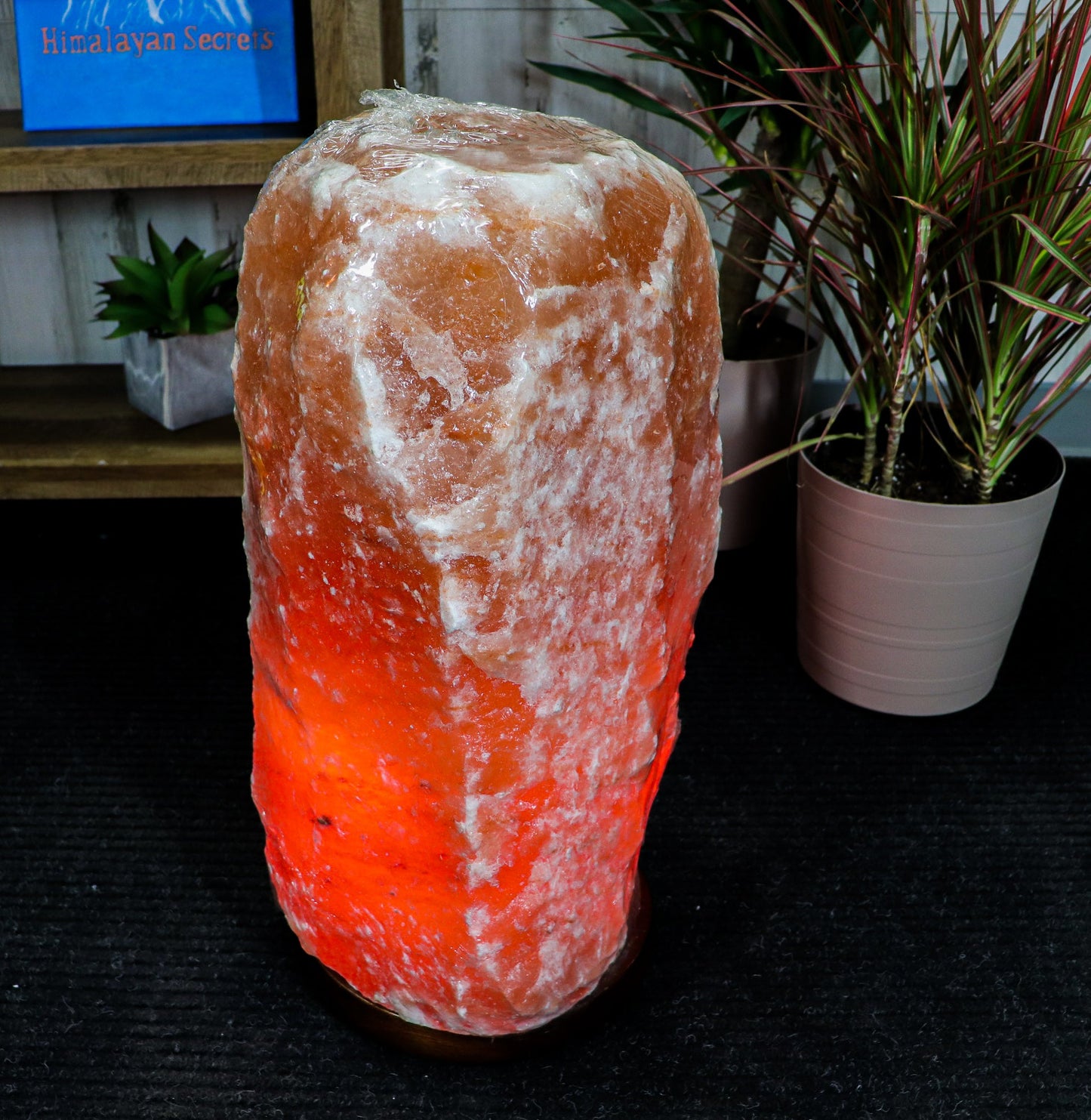 Natural Pink Salt Lamp (132-154 lb) (60-70 KG) w/ Wood Base