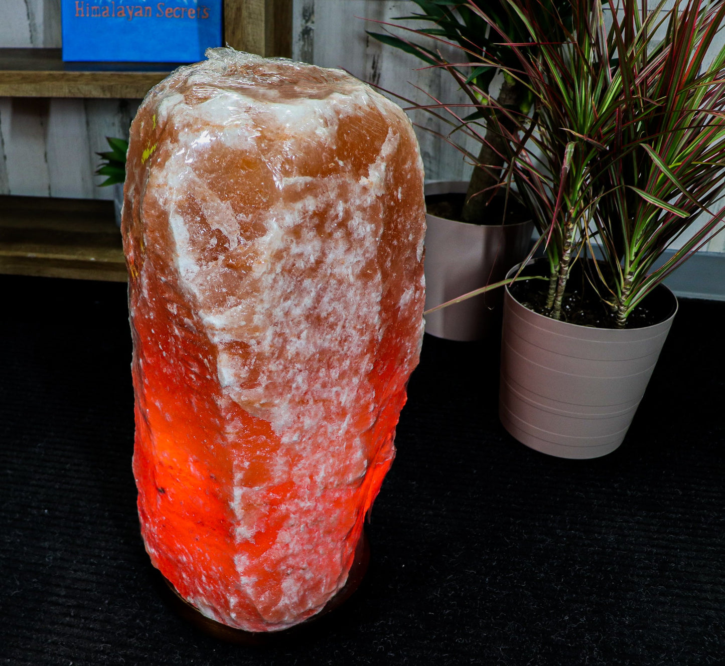 Natural Pink Salt Lamp (132-154 lb) (60-70 KG) w/ Wood Base