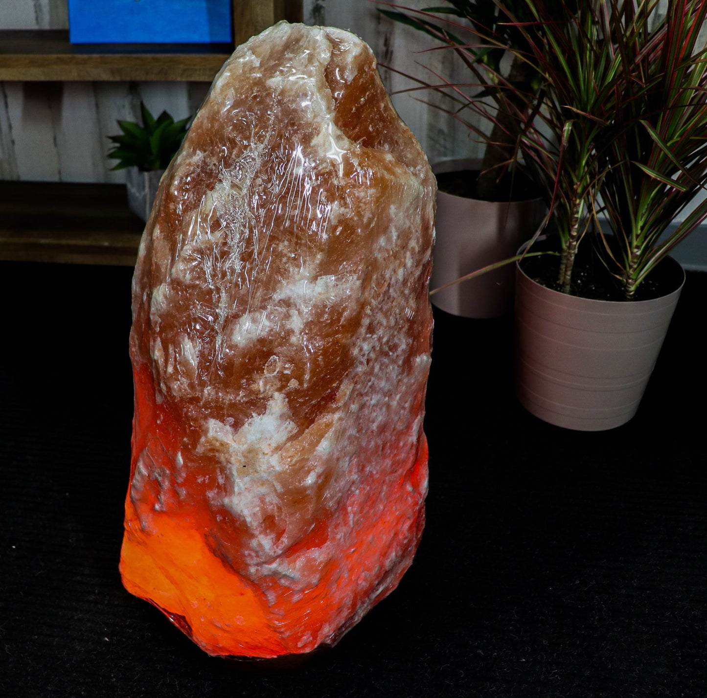 Natural Pink Salt Lamp (154-177 lb) (70-80 KG) w/ Wood Base
