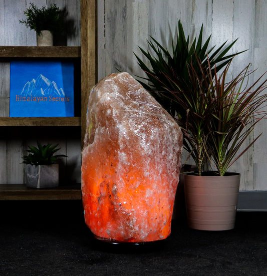 Natural Pink Salt Lamp (177-199 lb) (80-90 KG) w/ Wood Base