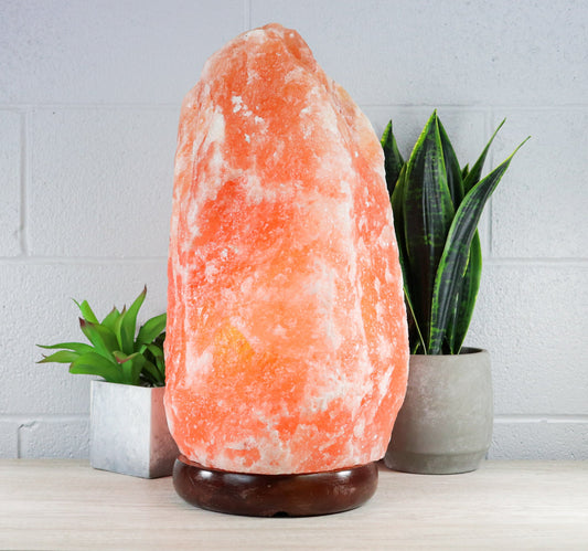 Natural Pink Salt Lamp (66-88 lb) (30-40 KG) w/ Wood Base
