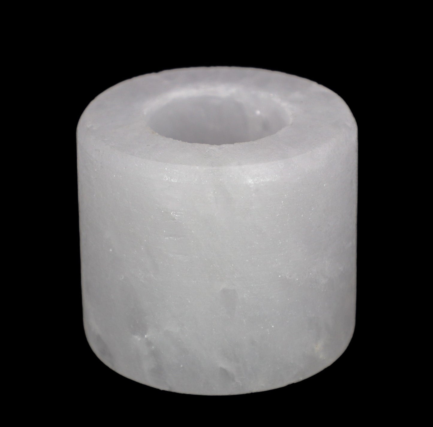 Cylinder Shape White Salt Candle Holder 3.5"