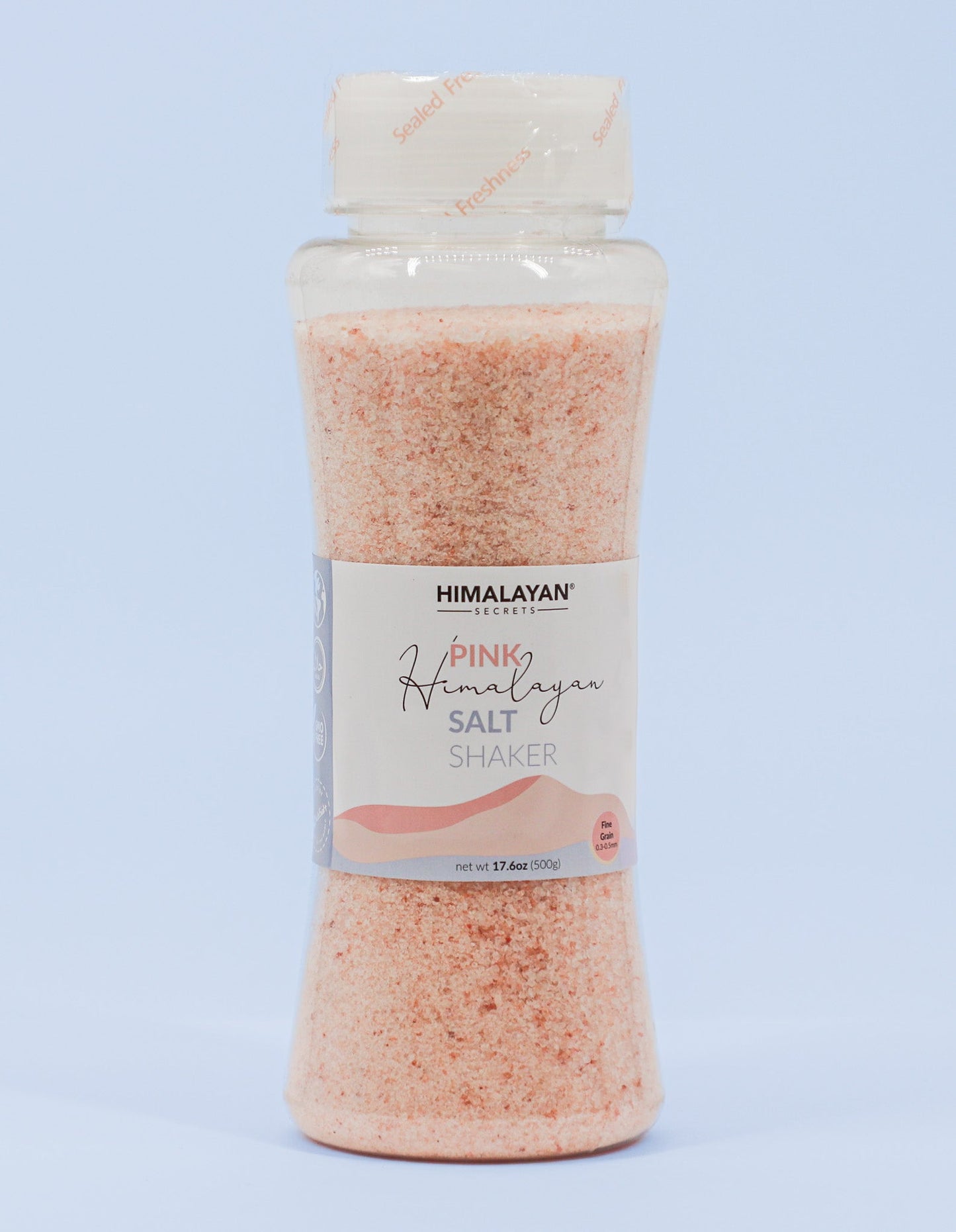 17.6 oz Clear Butterfly Top Himalayan Fine Salt Shaker