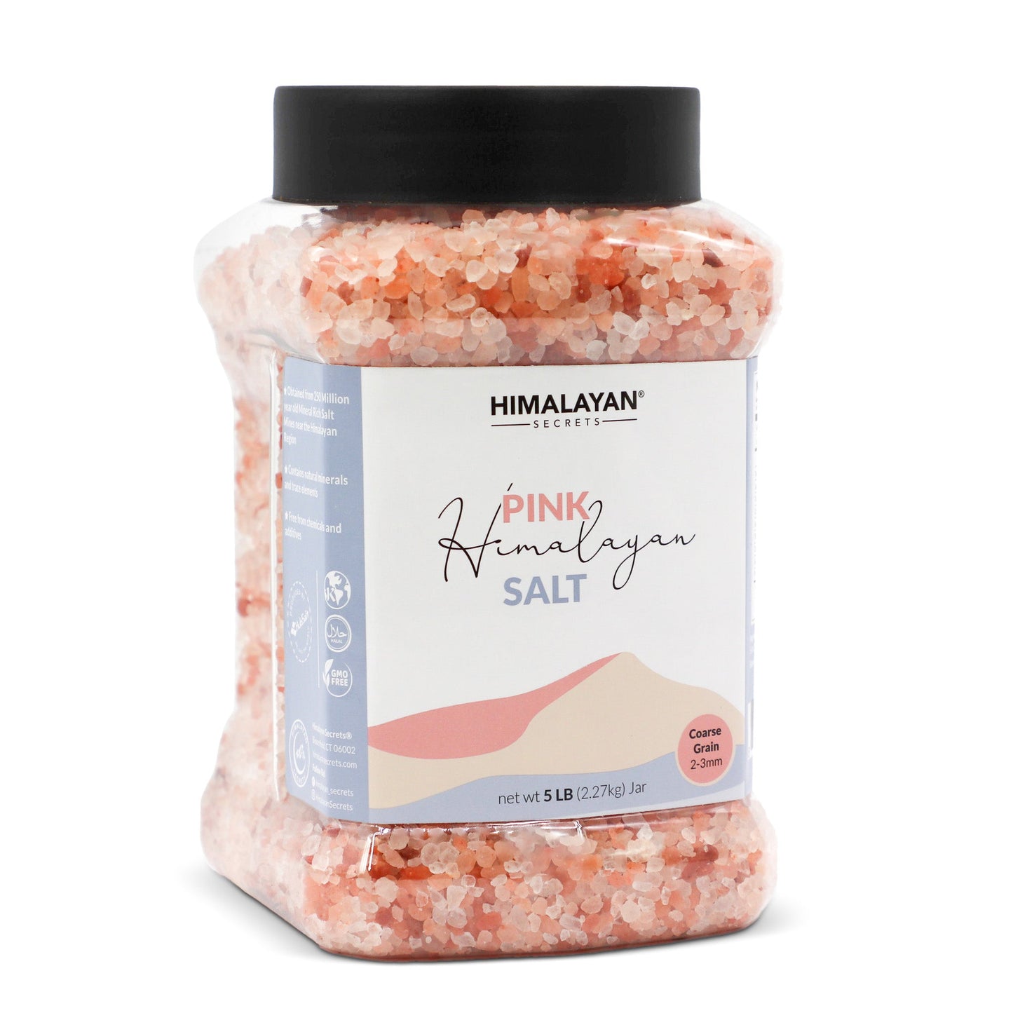 Himalayan Dark Pink Salt Coarse (2-3mm) 5 LB Jar