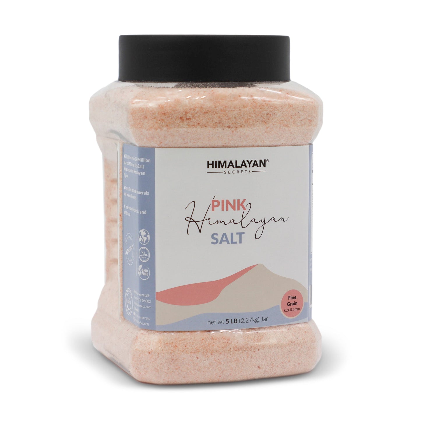 Himalayan Dark Pink Salt Fine (0.3-0.5mm) 5 LB Jar