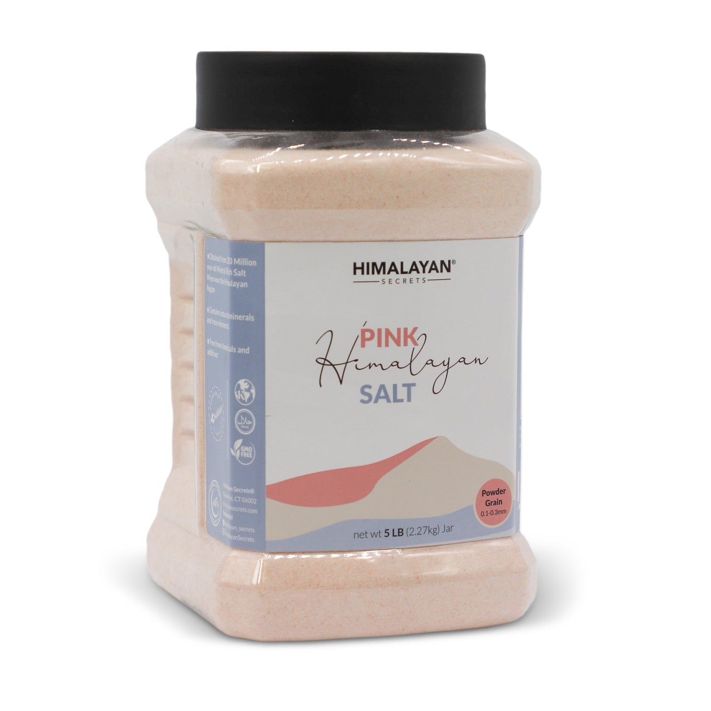 Himalayan Dark Pink Salt Powder (0.1-0.3mm) 5 LB Jar