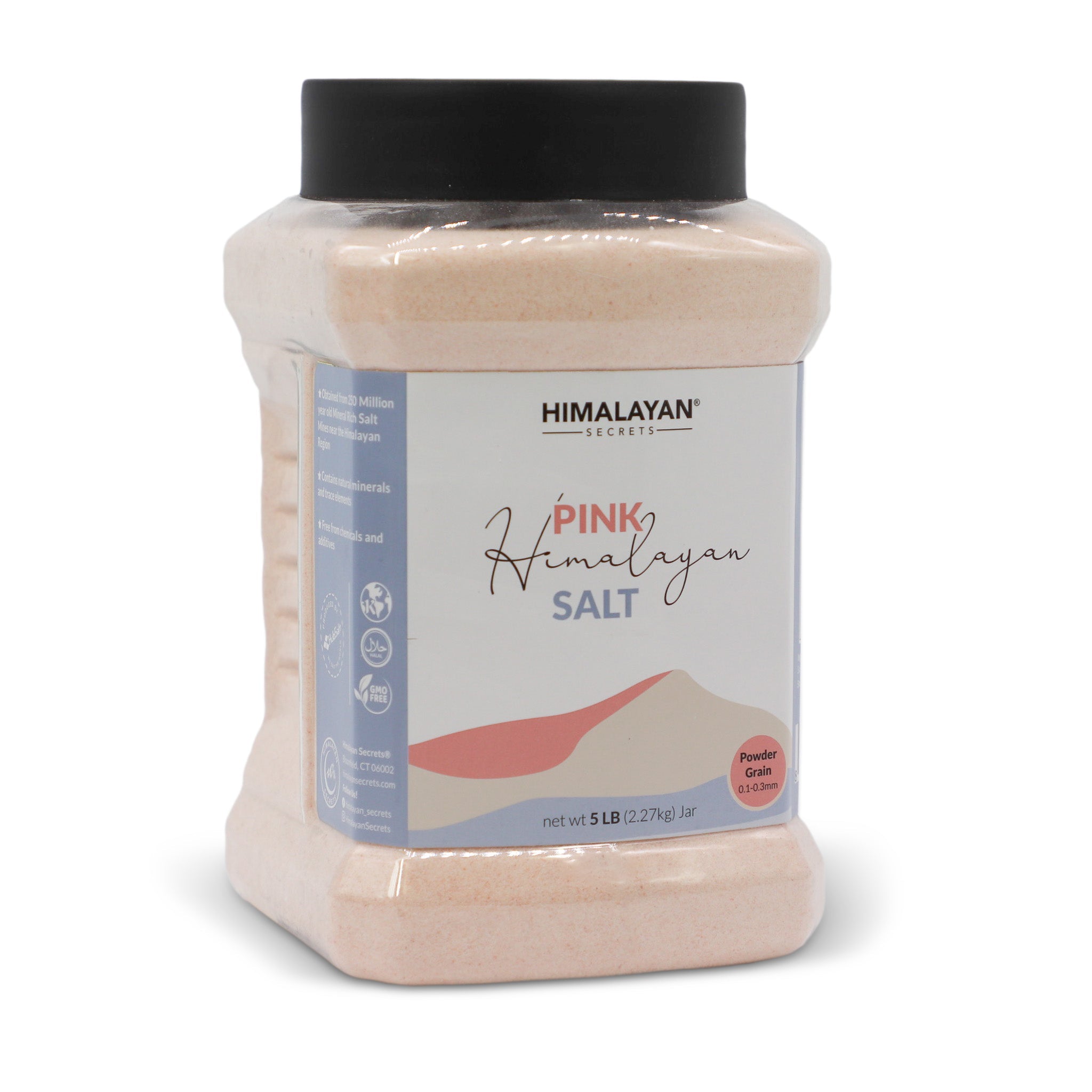 Himalayan Dark Pink Salt Powder (0.1-0.3mm) 5 LB Jar