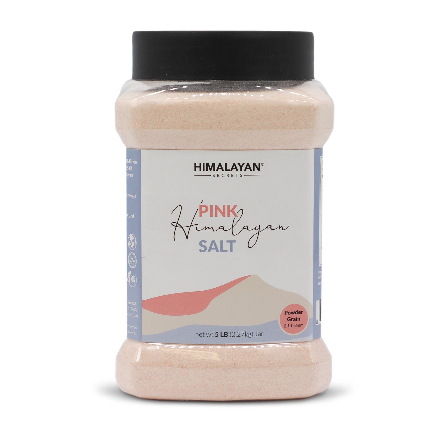Himalayan Dark Pink Salt Powder (0.1-0.3mm) 5 LB Jar
