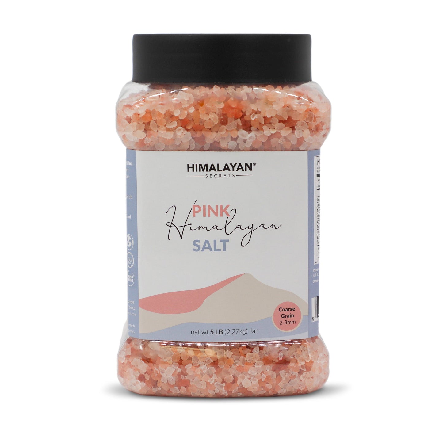 Himalayan Dark Pink Salt Coarse (2-3mm) 5 LB Jar