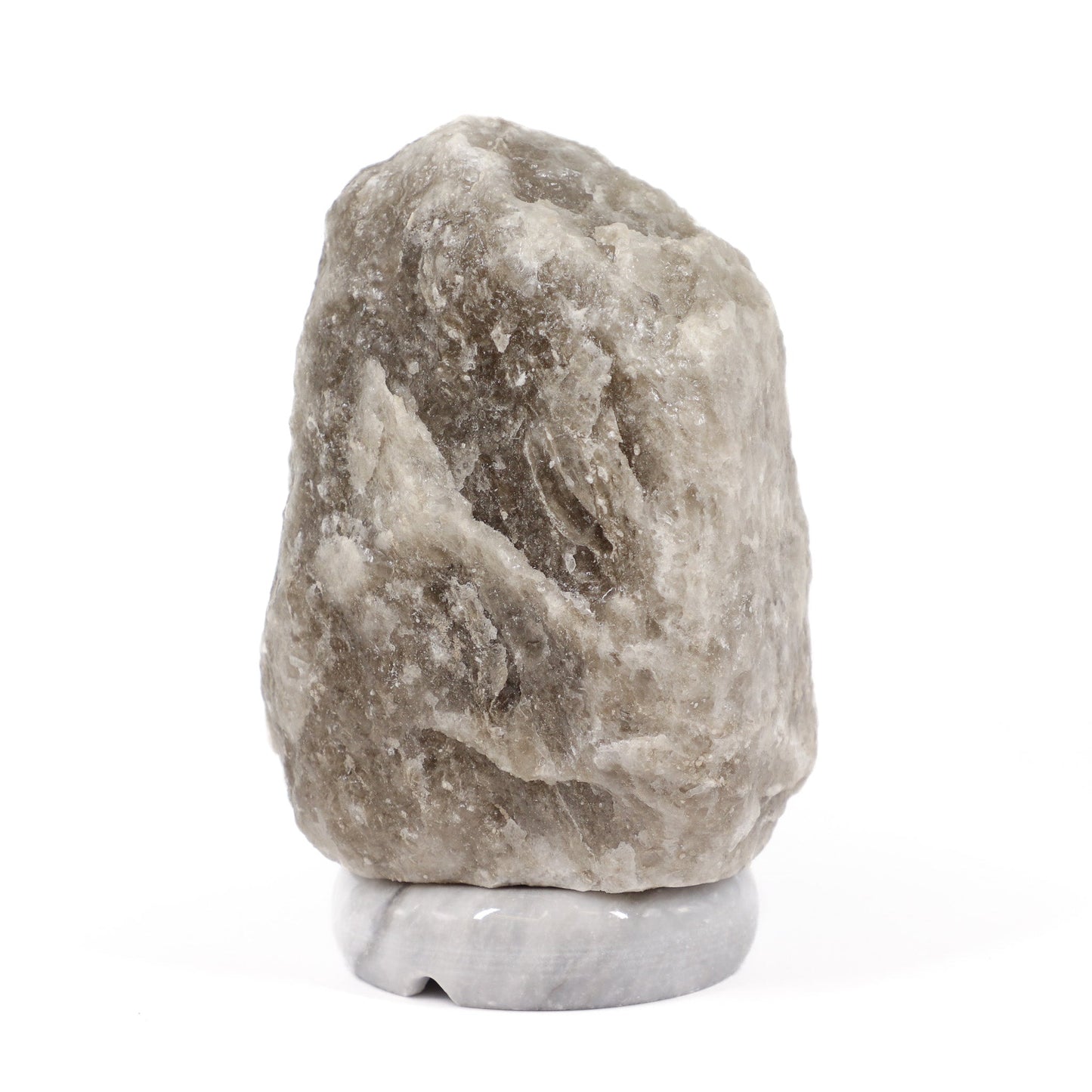 Natural Gray Salt Lamp (6-8 lb) (2.5-3 KG) (7-8") w/ Gray Marble Base