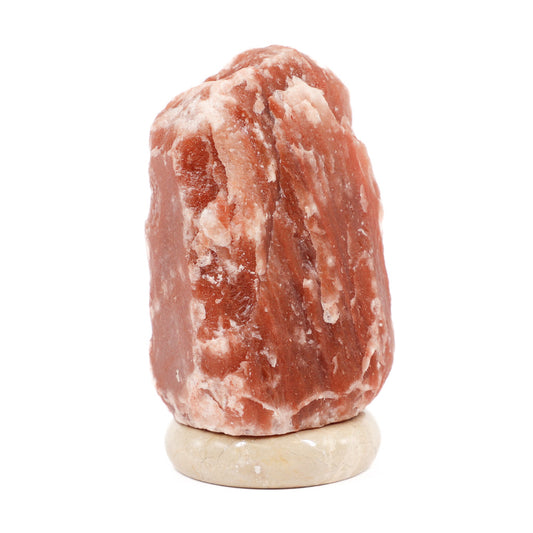 Natural Dark Red Salt Lamp (3-5 lb) (1.5-2.25 KG) (6-7") w/ Tavera Base