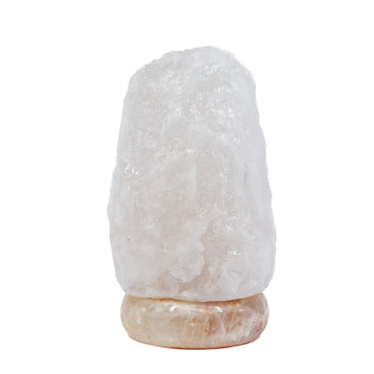 Natural White Salt Lamp (6-8 lb) (2.5-3 KG) (7-8") w/ Onyx Base