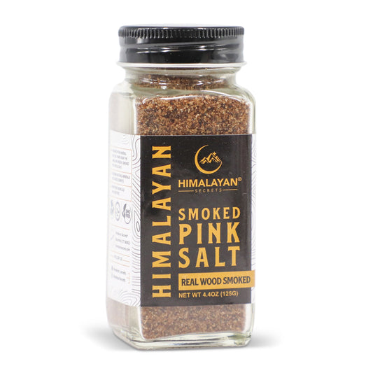 4.4 oz French Glass Himalayan Smoked Pink Salt Shaker - Real Wood Smoked