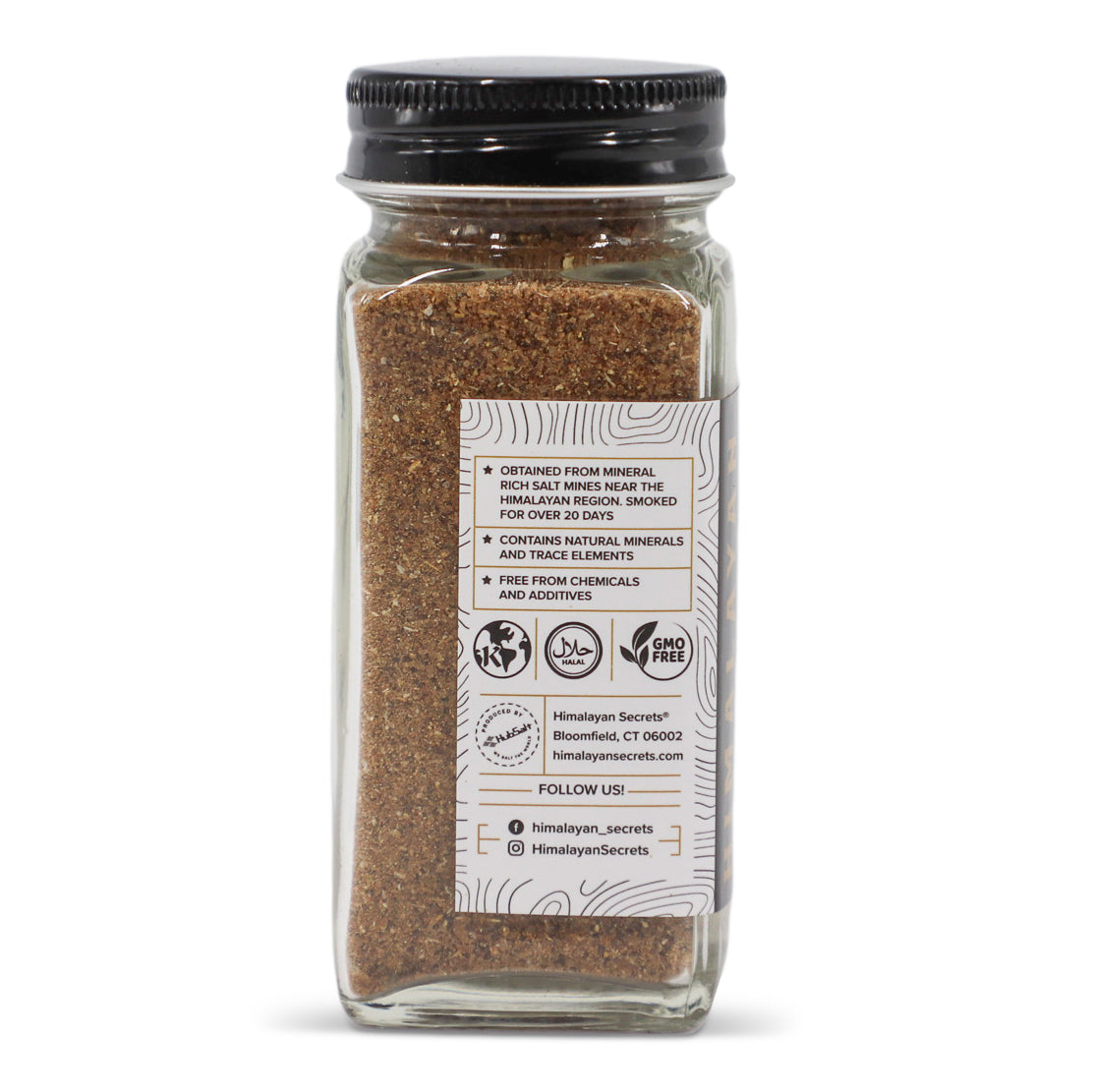 4.4 oz French Glass Himalayan Smoked Pink Salt Shaker - Garlic & Onion