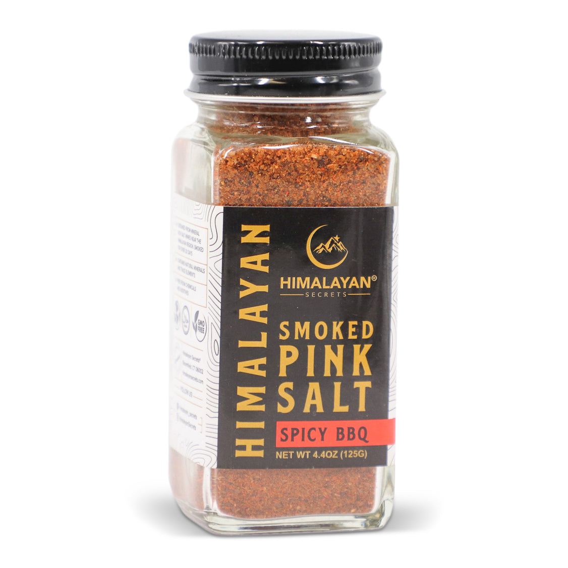 4.4 oz French Glass Himalayan Smoked Pink Salt Shaker - Spicy BBQ