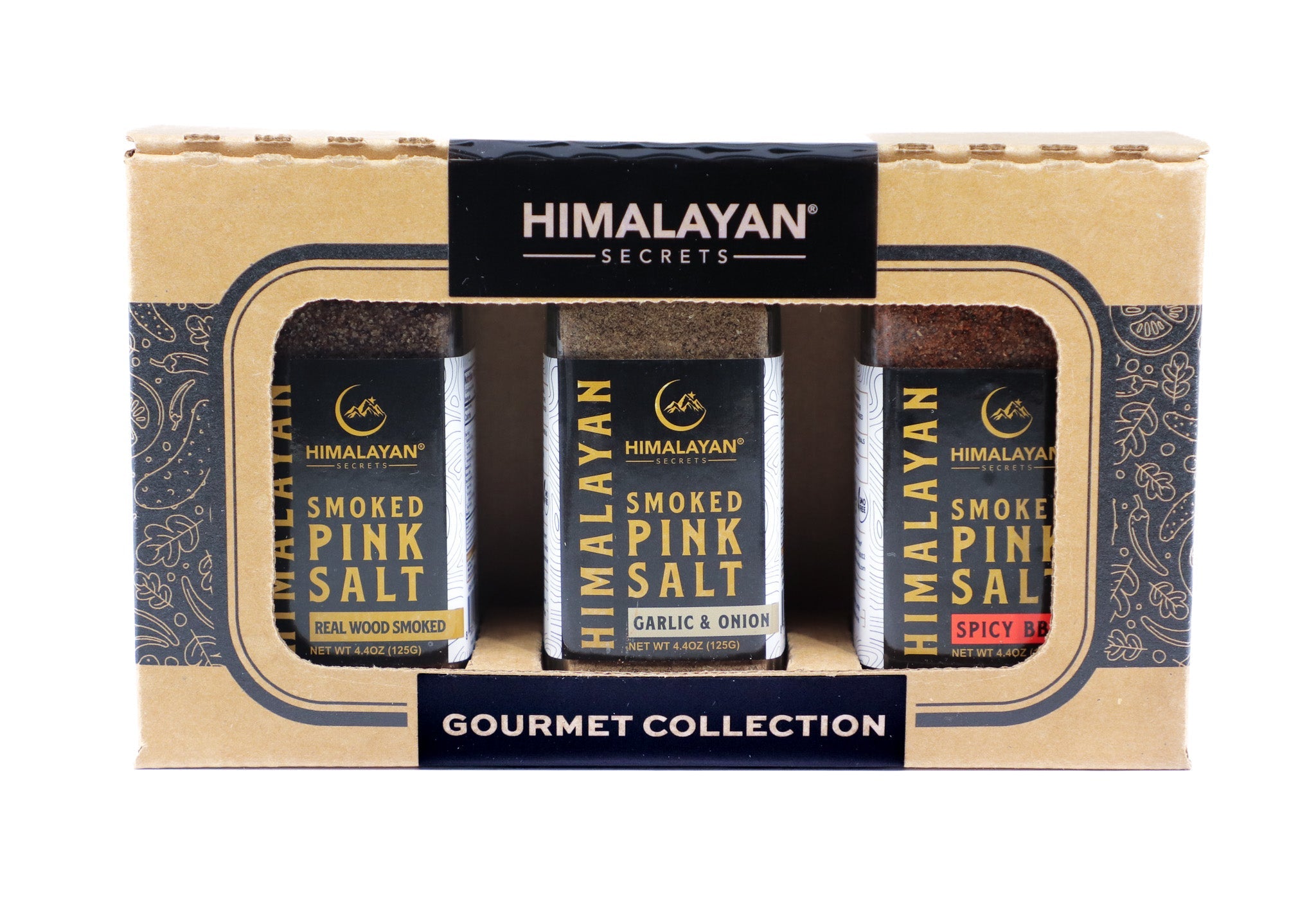 Gourmet Collection Set of 3 - 4.4oz French Glass Shaker - Smoked, Smoked Garlic Onion, Smoked Spicy BBQ