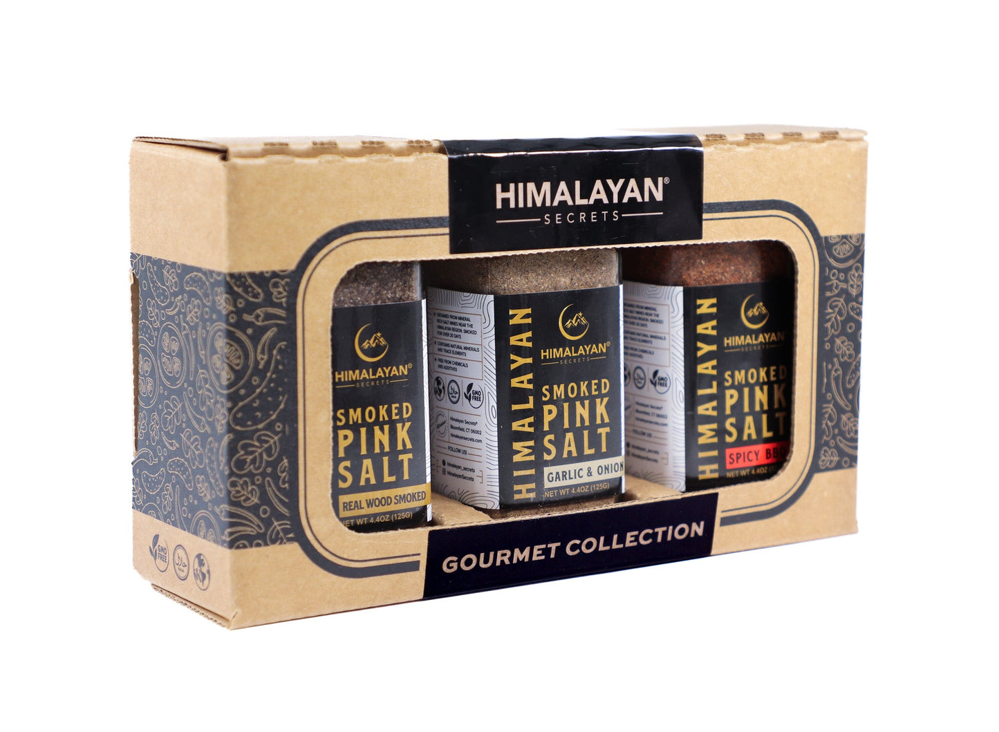 Gourmet Collection Set of 3 - 4.4oz French Glass Shaker - Smoked, Smoked Garlic Onion, Smoked Spicy BBQ