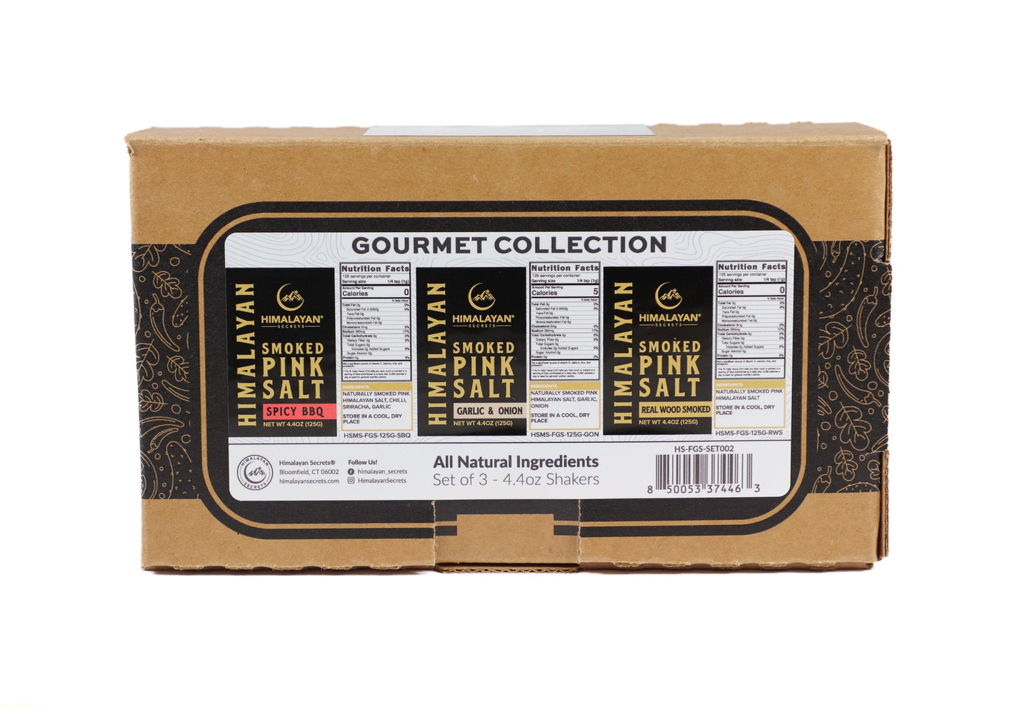 Gourmet Collection Set of 3 - 4.4oz French Glass Shaker - Smoked, Smoked Garlic Onion, Smoked Spicy BBQ