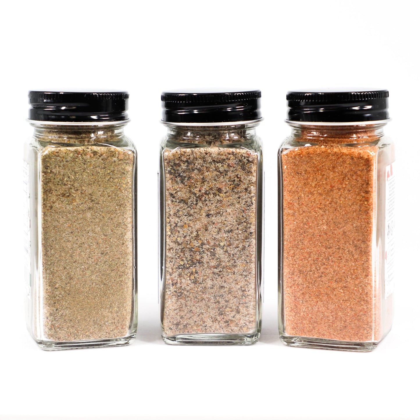 Gourmet Collection Set of 3 - 4.4oz French Glass Shaker - Chicken Salt, Lemon Pepper, Tomato Basil