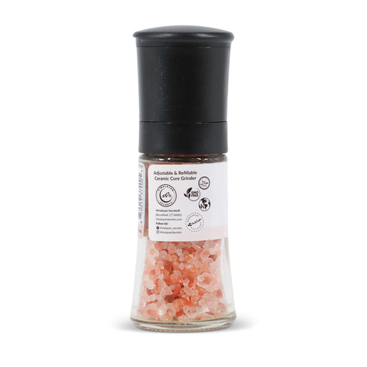 3.17 oz (90g) Himalayan Salt Coarse Grain Glass Grinder - Adjustable Cermic Core