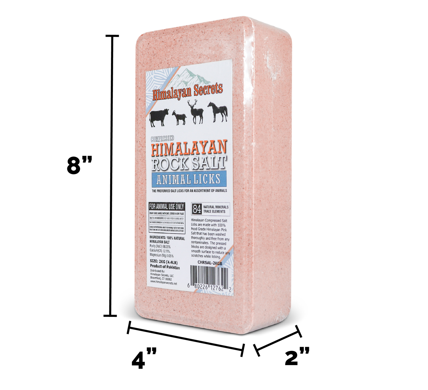 Compressed Himalayan Salt Animal Lick 4.4 lb (Brick)