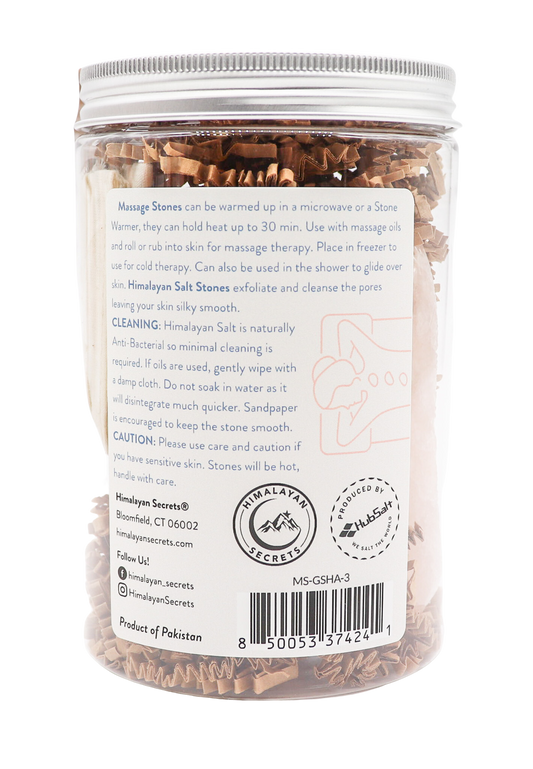 Gua Sha Salt Stone - Set of 3 in a Jar w/ Cotton Bag